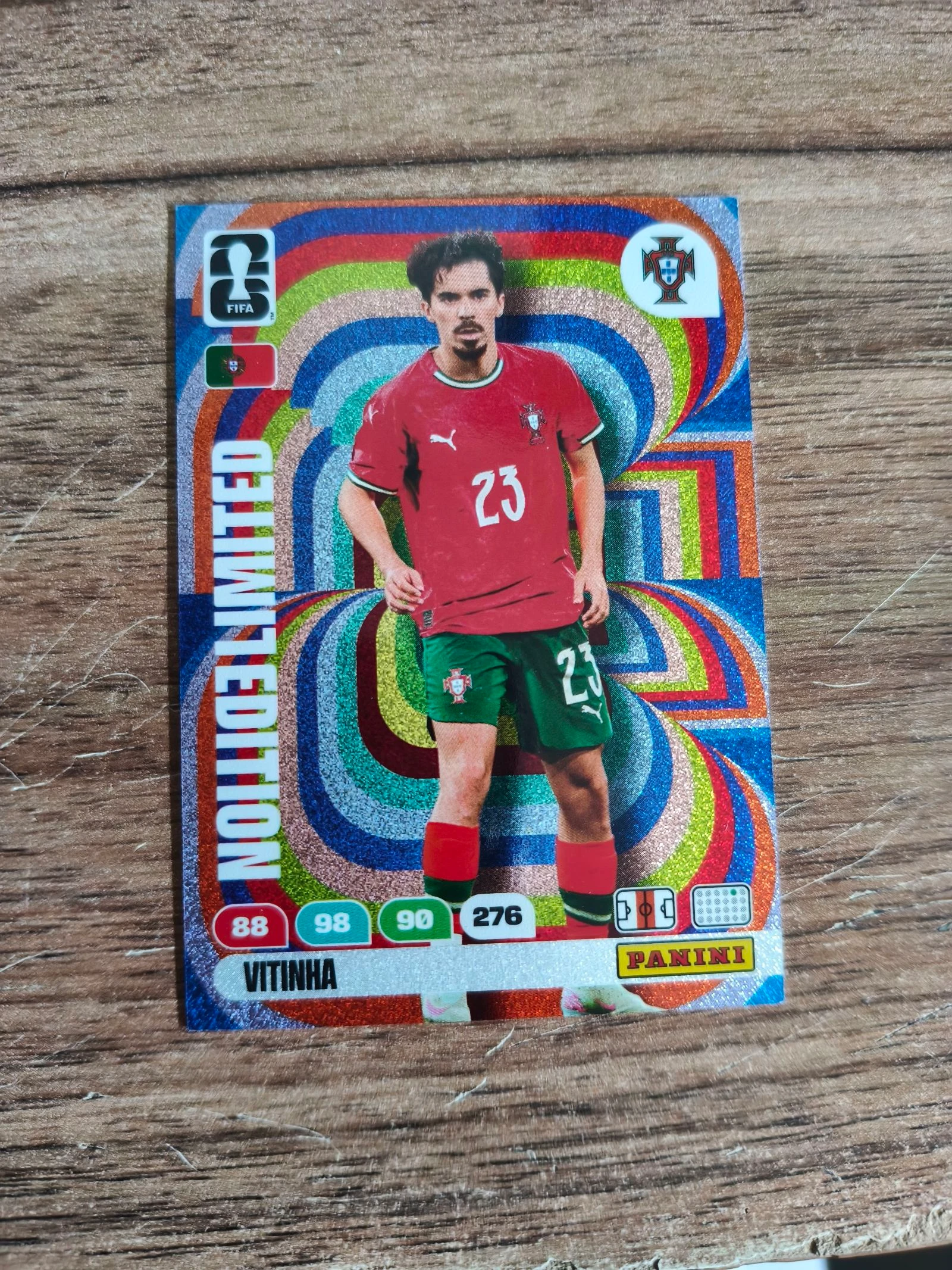 Carte de foot panini CDM vitinha édition limitée 